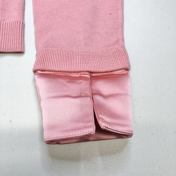 Alice + Olivia Porla Stretch Wool Collared Sweater In Rose Tea Size L NWT - Picture 4 of 11